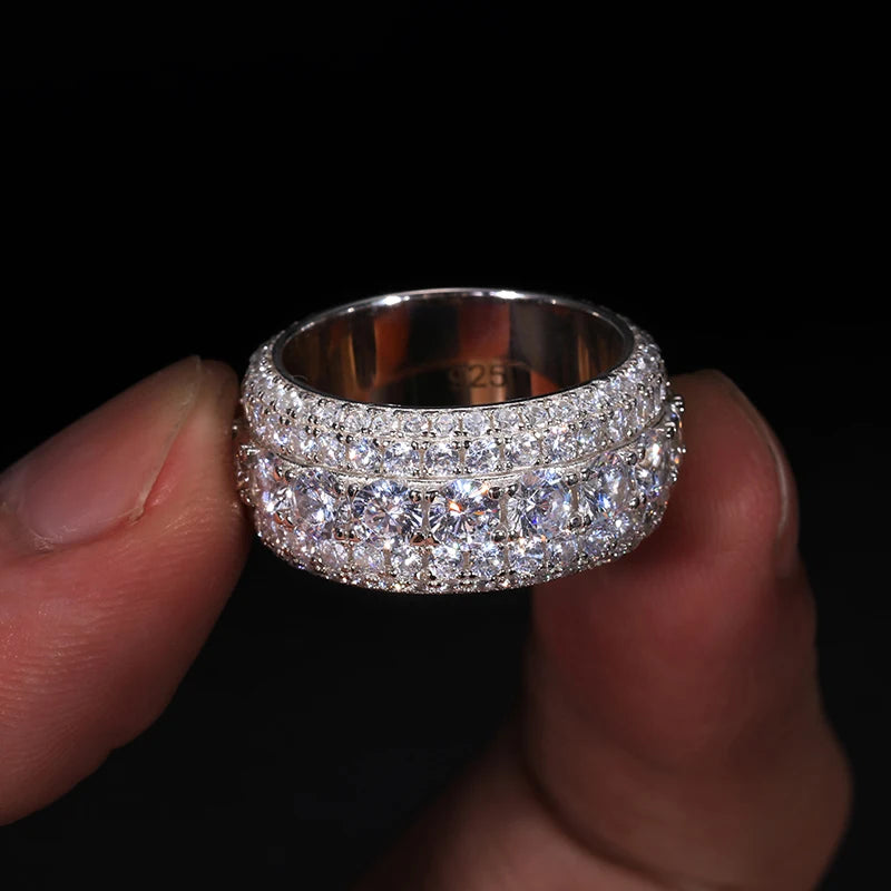 Iced Out Wide Pave Band Ring for Men, image 5