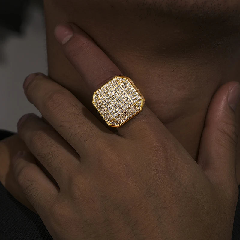 Iced Out Moissanite Statement Rings for Men, image 6