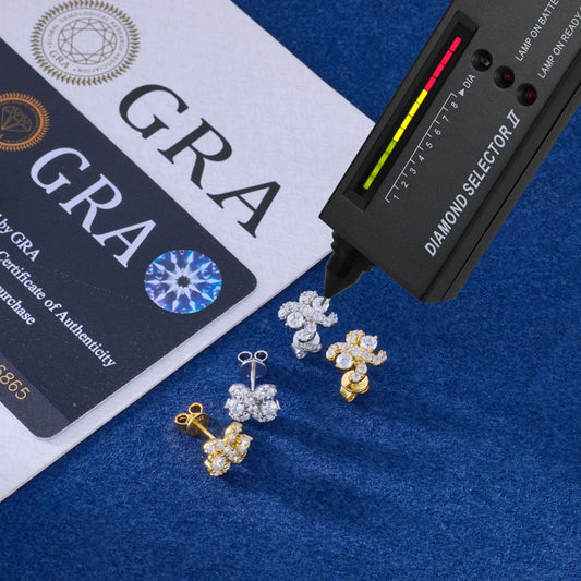 Moissanite Cluster Stud Earrings, image 5