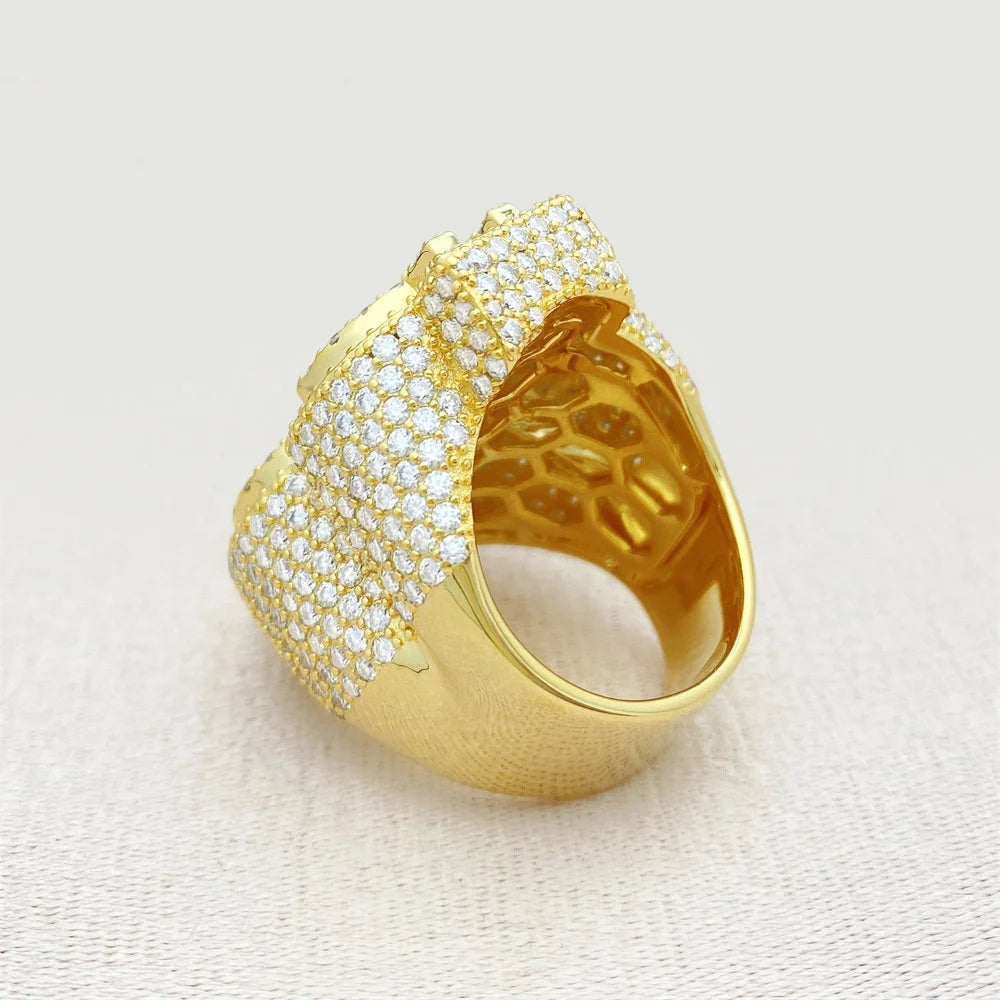 Iced Out Dollar Sign Ring for Men, image 4