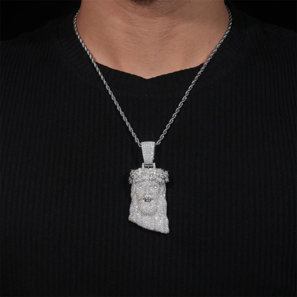 Iced Out Jesus Pendant Necklace for Men, image 4