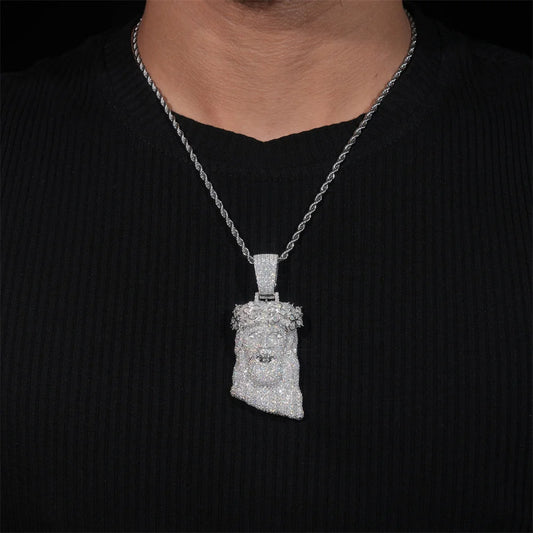 Iced Out Jesus Pendant Necklace for Men, image 4