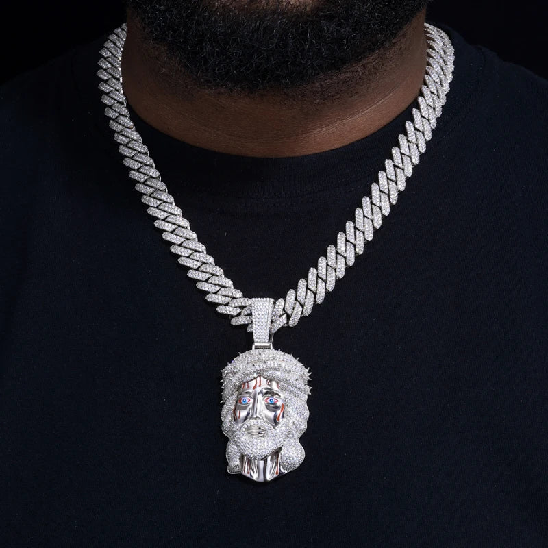 Iced Out Jesus Head or Lion Head Pendant for Men, image 5