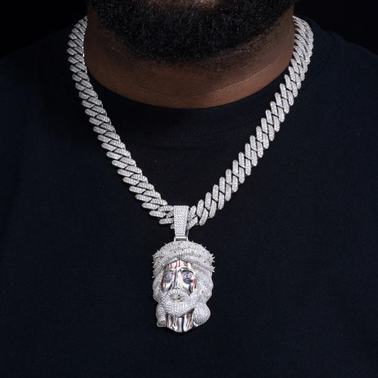 Iced Out Jesus Head or Lion Head Pendant for Men, image 5