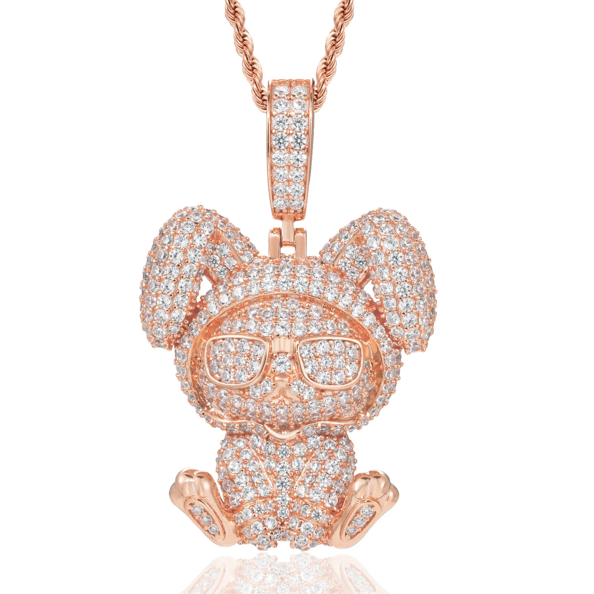 Iced Out Rabbit Pendant Necklace for Men, image 8