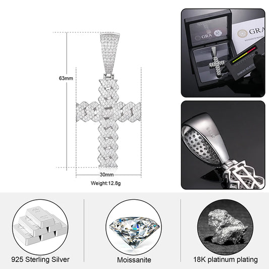 Iced Out Cross Pendant for Men, image 5