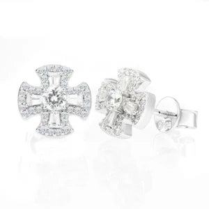 Moissanite Cross Stud Earrings for Men, image 8