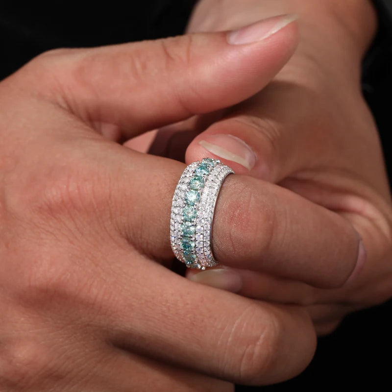 Pave Moissanite Band Ring for Men, image 7