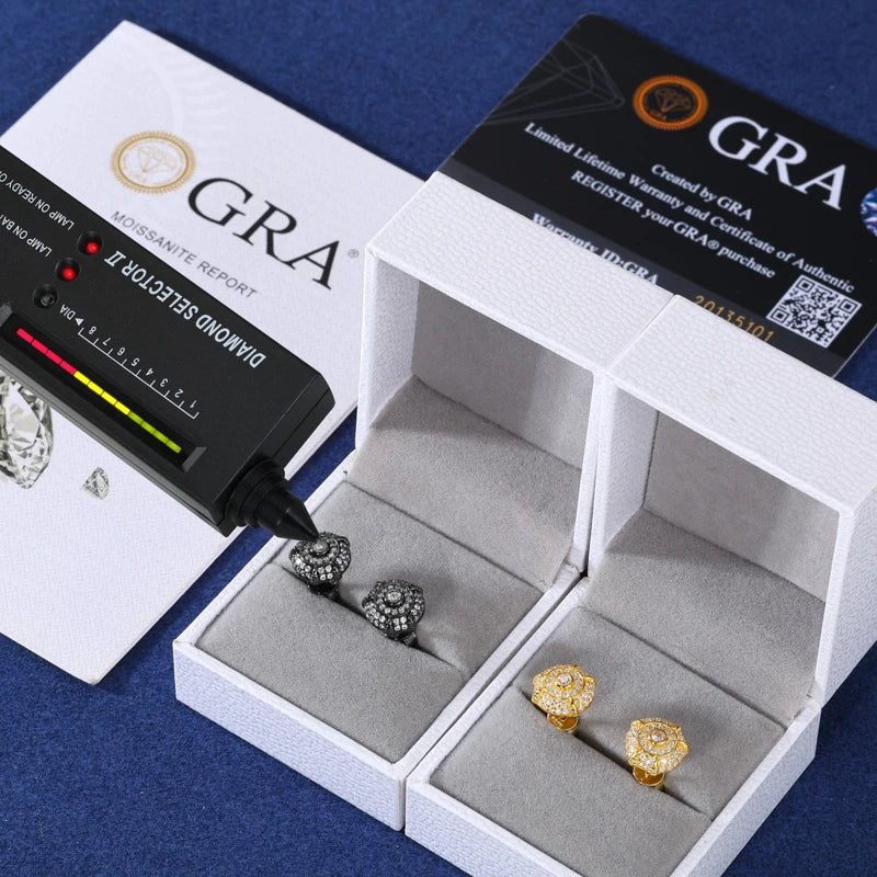 Moissanite Stud Earrings for Men, image 5