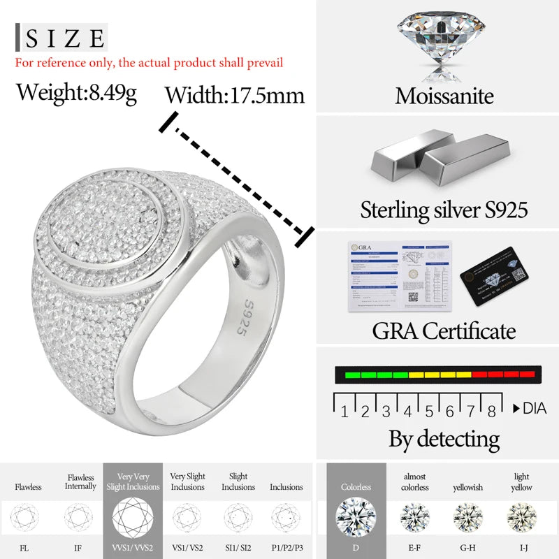 Iced Out Cross Signet Ring for Men, image 8