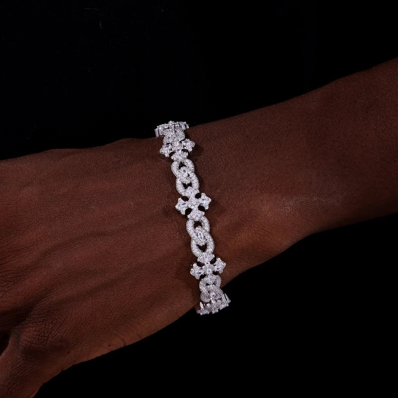 Iced Out Gothic Cross Link Bracelet for Men, image 7