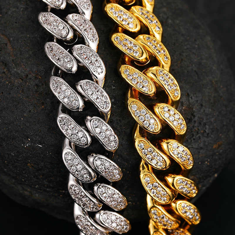 12mm Iced Out Cuban Link Bracelet for Men, image 4