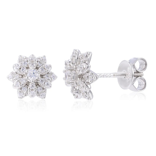 Moissanite Cluster Stud Earrings, image 2
