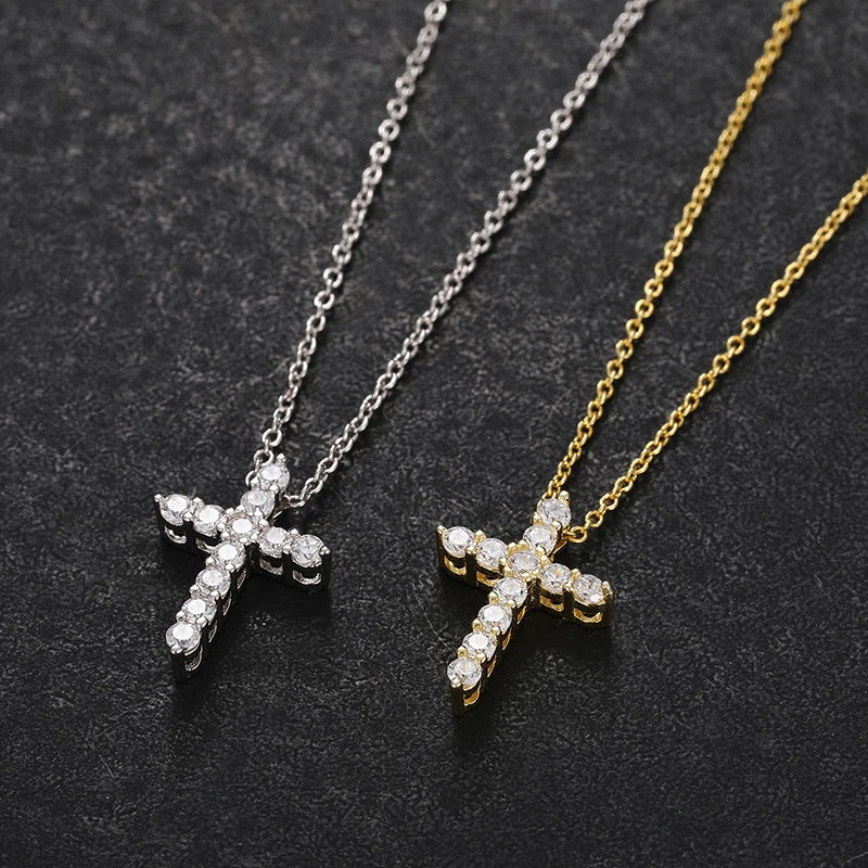 Moissanite Cross Pendant Necklace, image 5