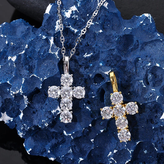 Moissanite Cross Pendant Necklace, image 4