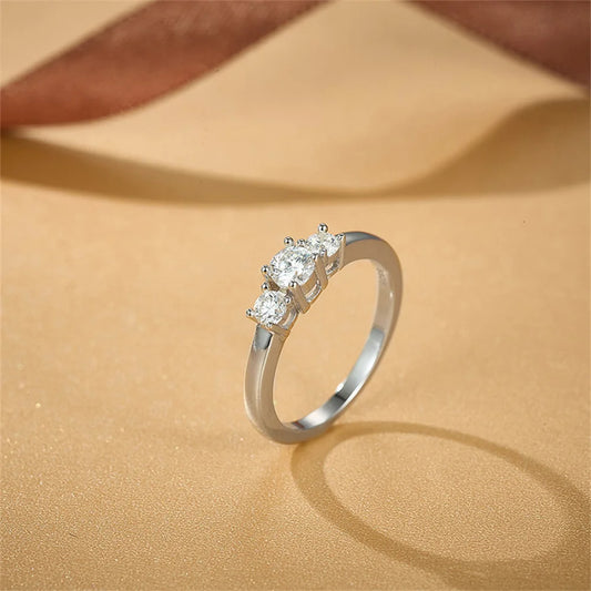 Three Stone Moissanite Ring, image 6