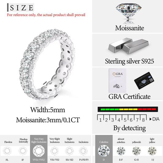 3mm Moissanite Eternity Band Ring, image 4
