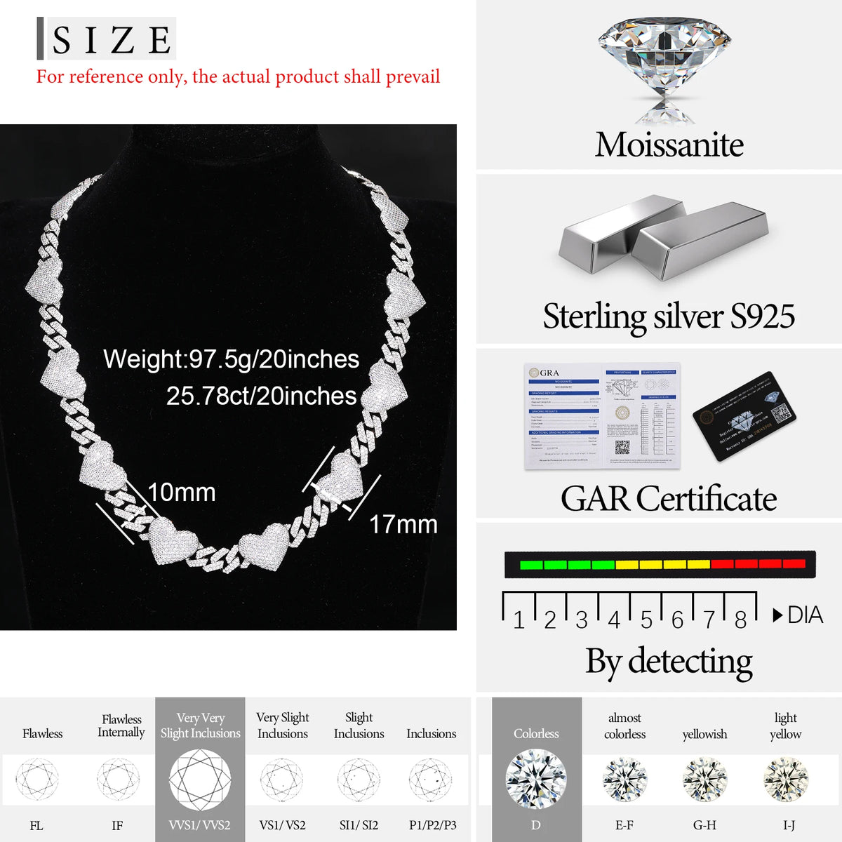 Iced Out Heart Link Chain for Men, image 2