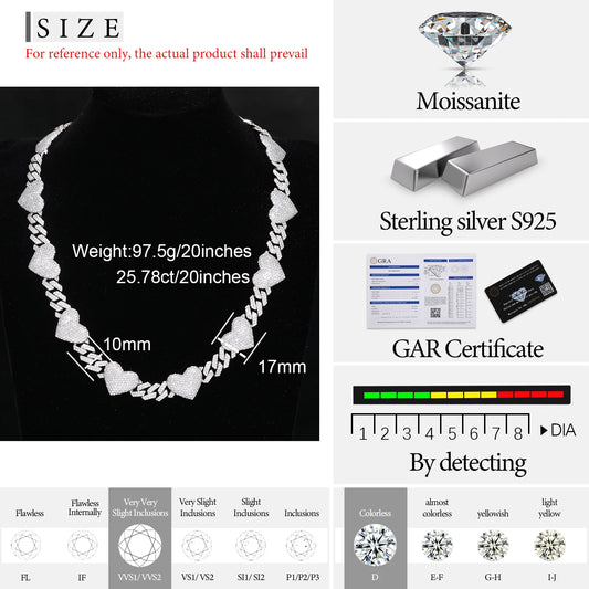 Iced Out Heart Link Chain for Men, image 2
