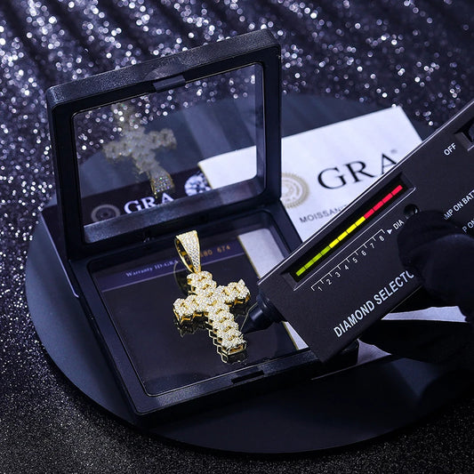 Iced Out Cross Pendant Necklace for Men, image 3
