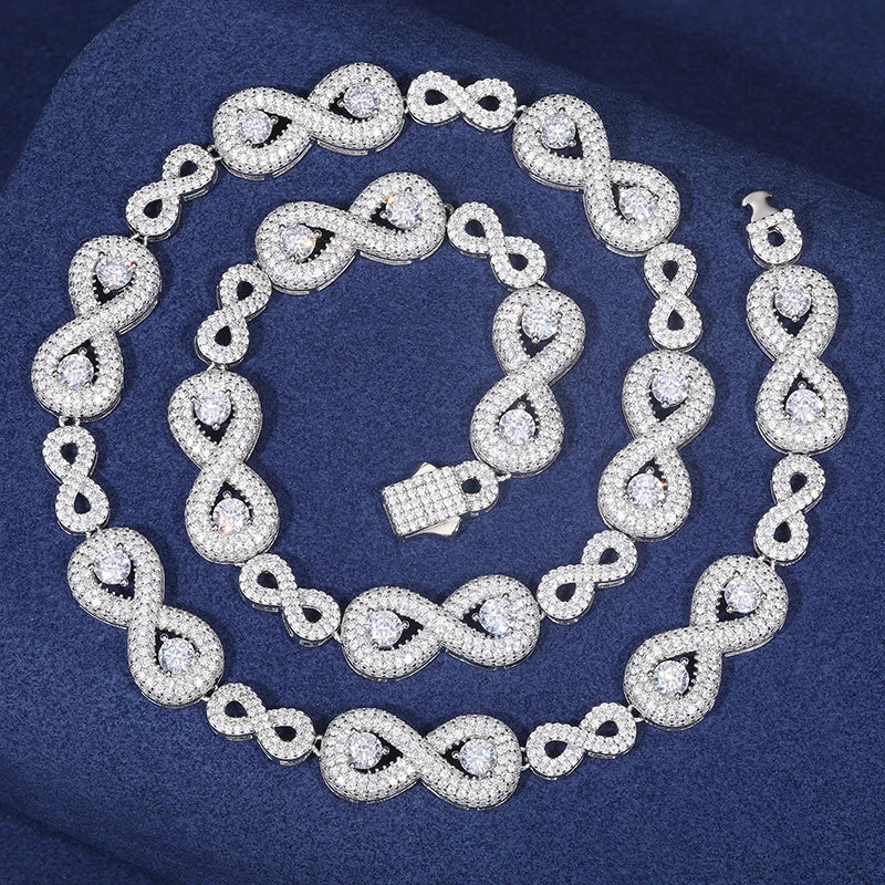 Iced Out Infinity Link Necklace for Men