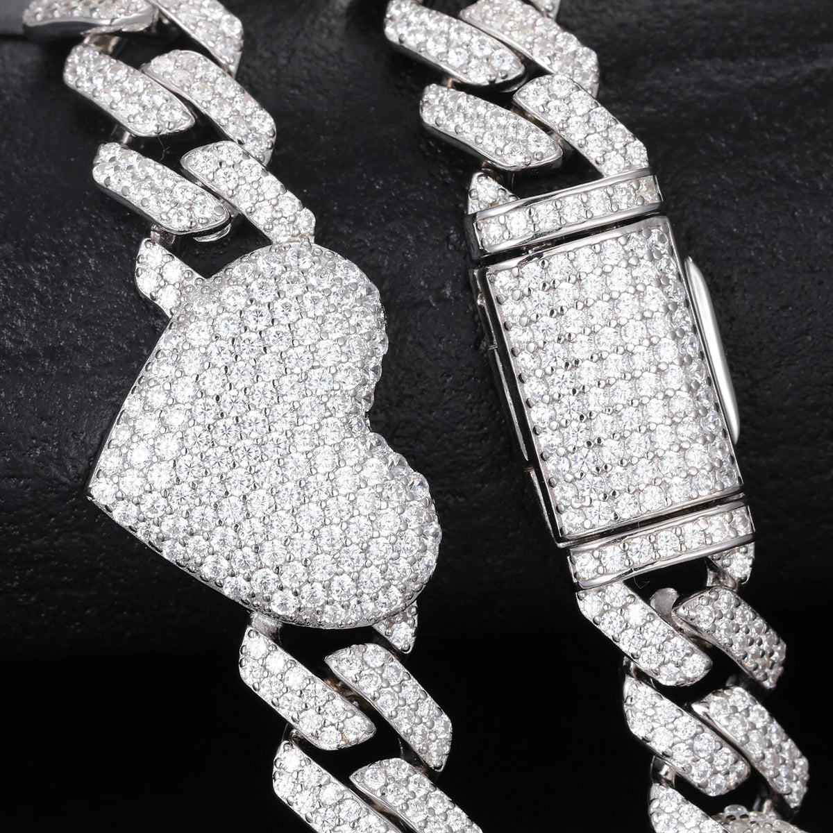 Iced Out Heart Link Chain for Men, image 5