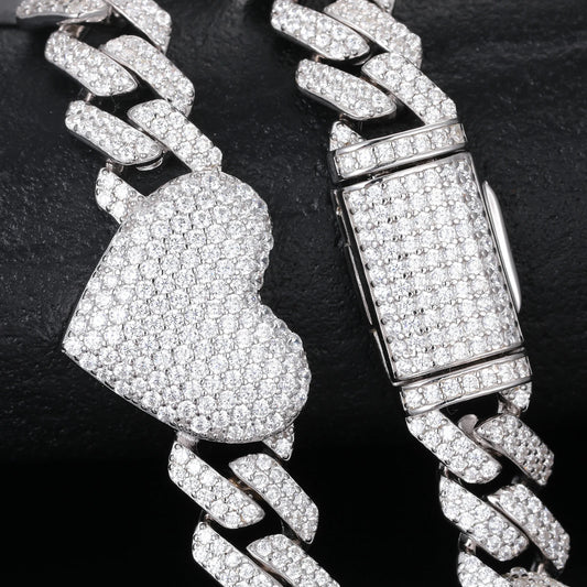 Iced Out Heart Link Chain for Men, image 5