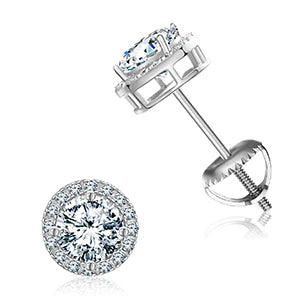 Round or Square Cut Moissanite Stud Earrings, image 11