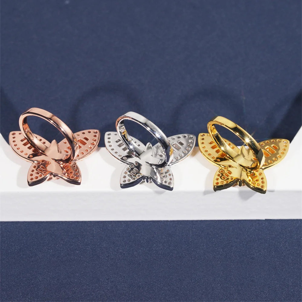 Iced Out Baguette Butterfly Ring, image 4