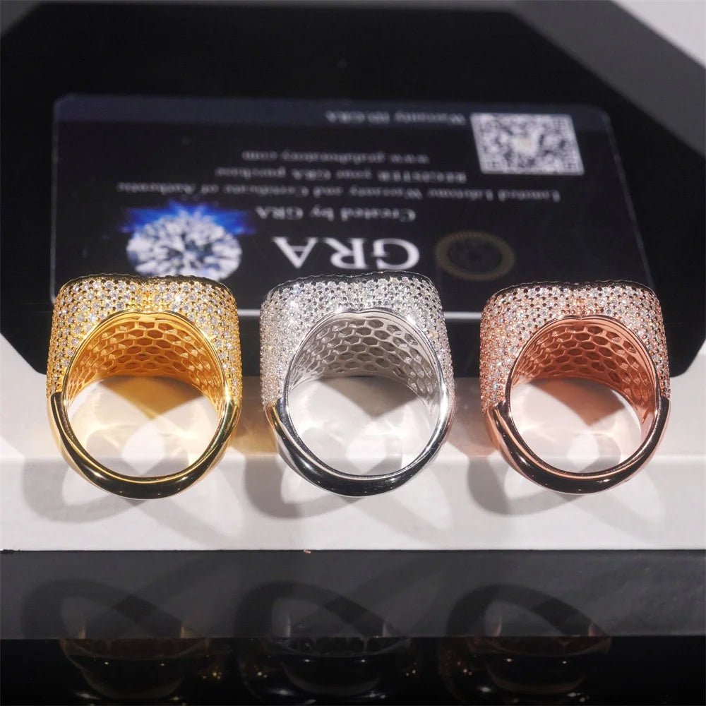 Pave Heart Ring for Men, image 7