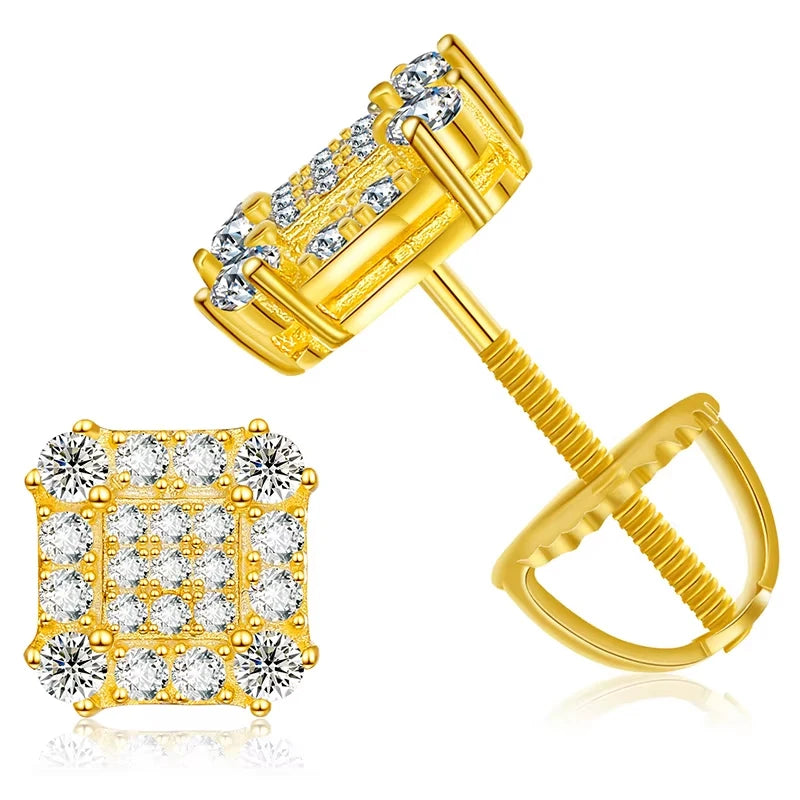Moissanite Pave Square Stud Earrings, image 8