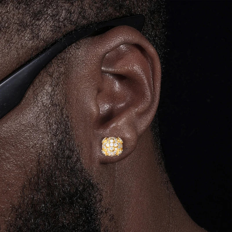 Iced Out Moissanite Cross Stud Earrings for Men, image 8