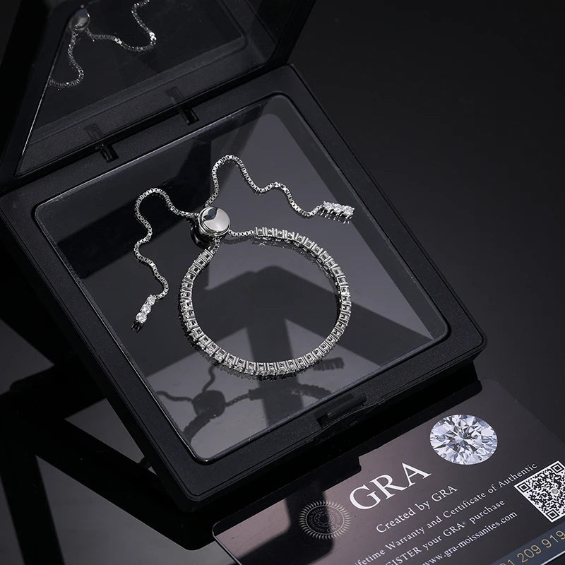 2mm or 3mm Adjustable Moissanite Tennis Bracelet, image 7