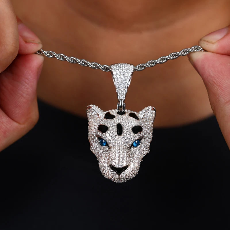 Iced Out Leopard Head Pendant for Men, image 7