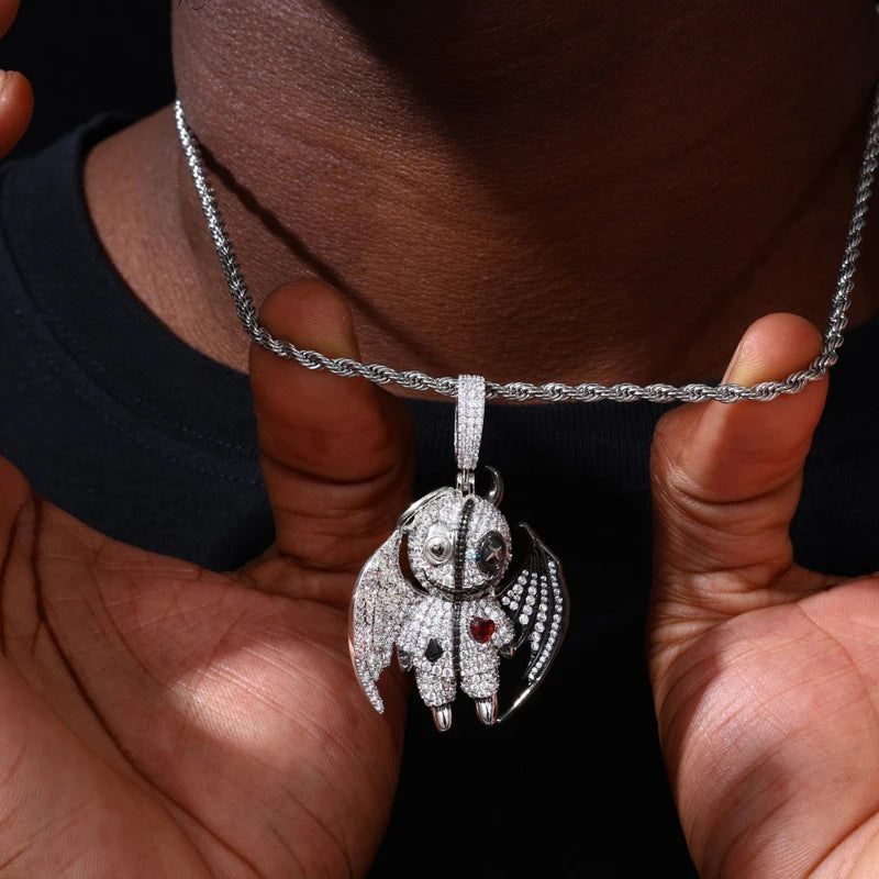 Iced Out Angel & Devil Pendant for Men, image 6