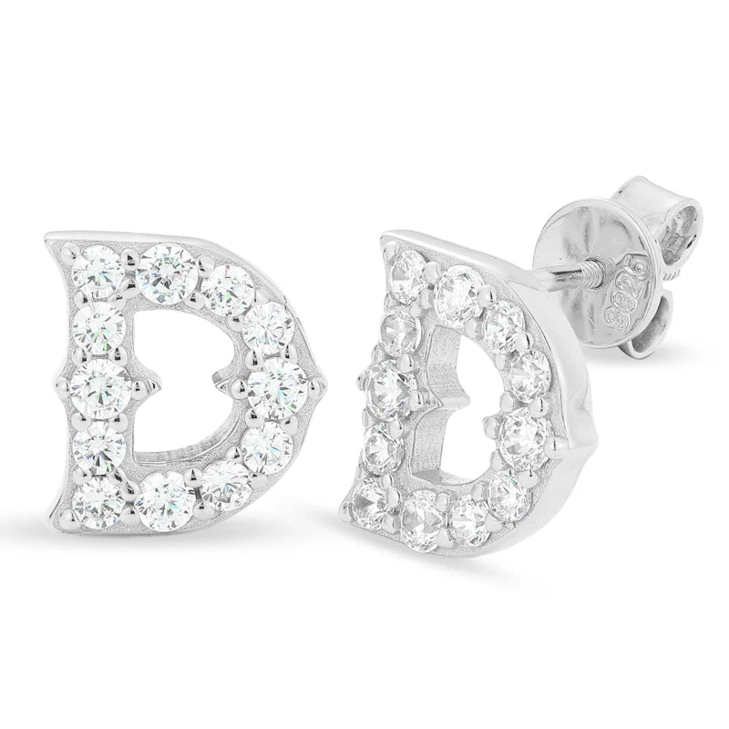 Iced Out Letter D Stud Earrings