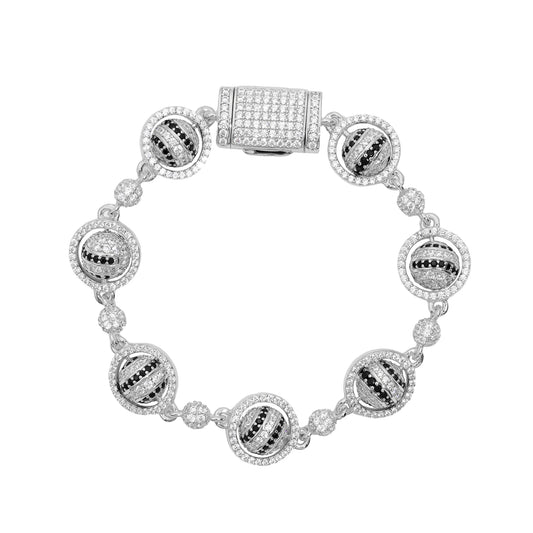 Iced Out Ball Link Bracelet for Men