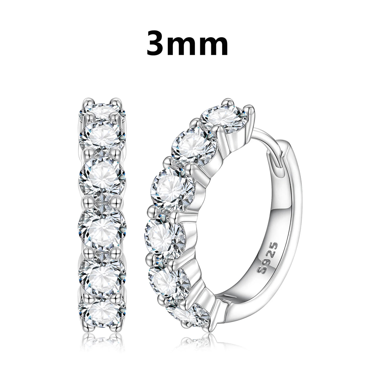 Moissanite Halo and Cluster Stud Earrings for Men, image 15