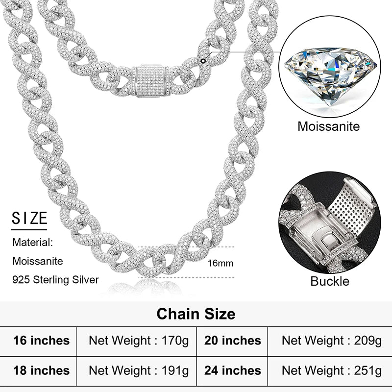 Iced Out Infinity Link Necklace or Bracelet for Men, image 7