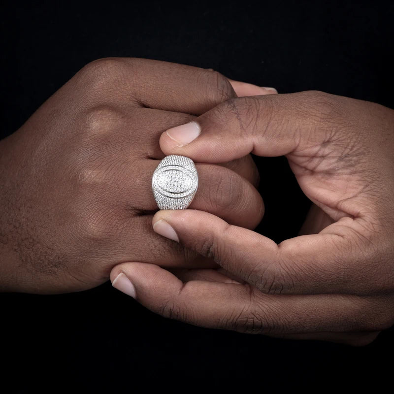Iced Out Cross Signet Ring for Men, image 6