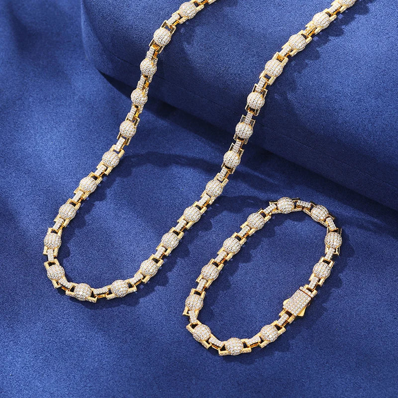 Iced Out Bead Chain Bracelet or Necklace for Men, image 4
