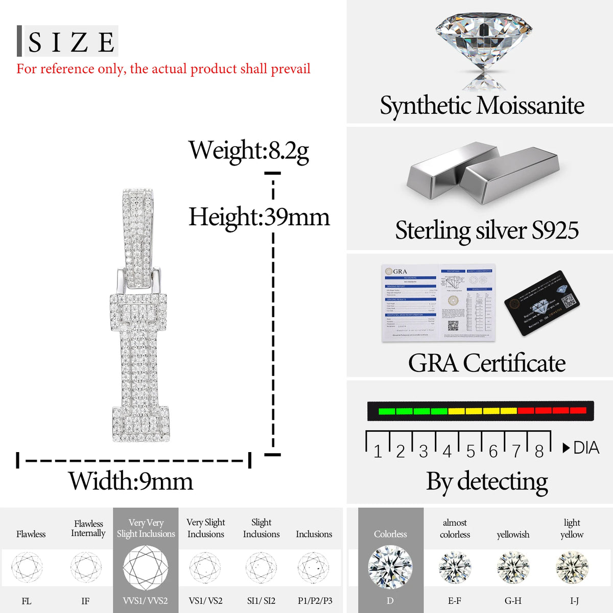 Moissanite Initial Pendant for Men, image 57