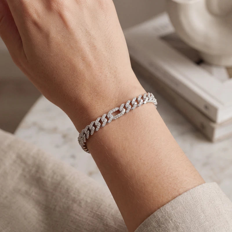 6mm Moissanite Cuban Link Bracelet, image 5