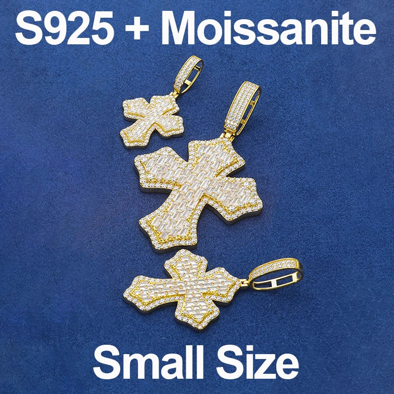 Iced Out Cross Pendant Necklace for Men, image 10