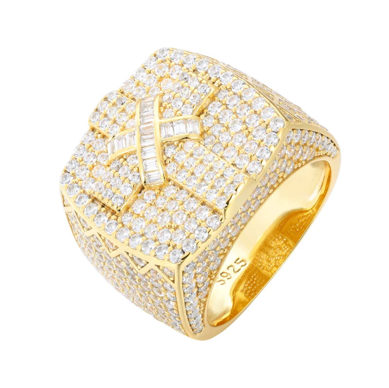 Iced Out Cross Band Ring for Men, image 8