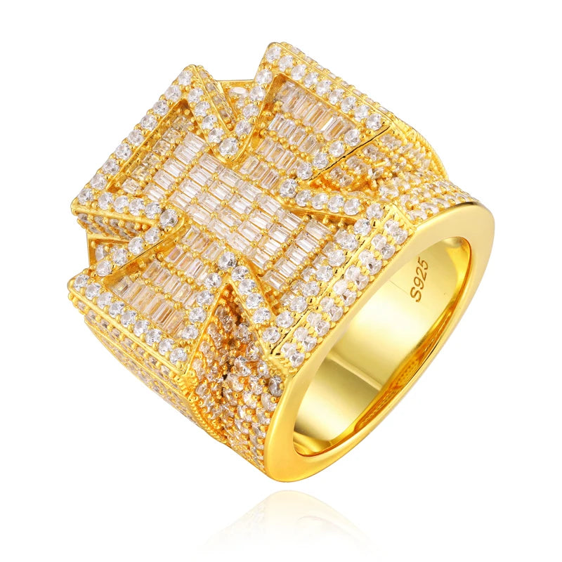 Iced Out Cross Ring for Men, image 8