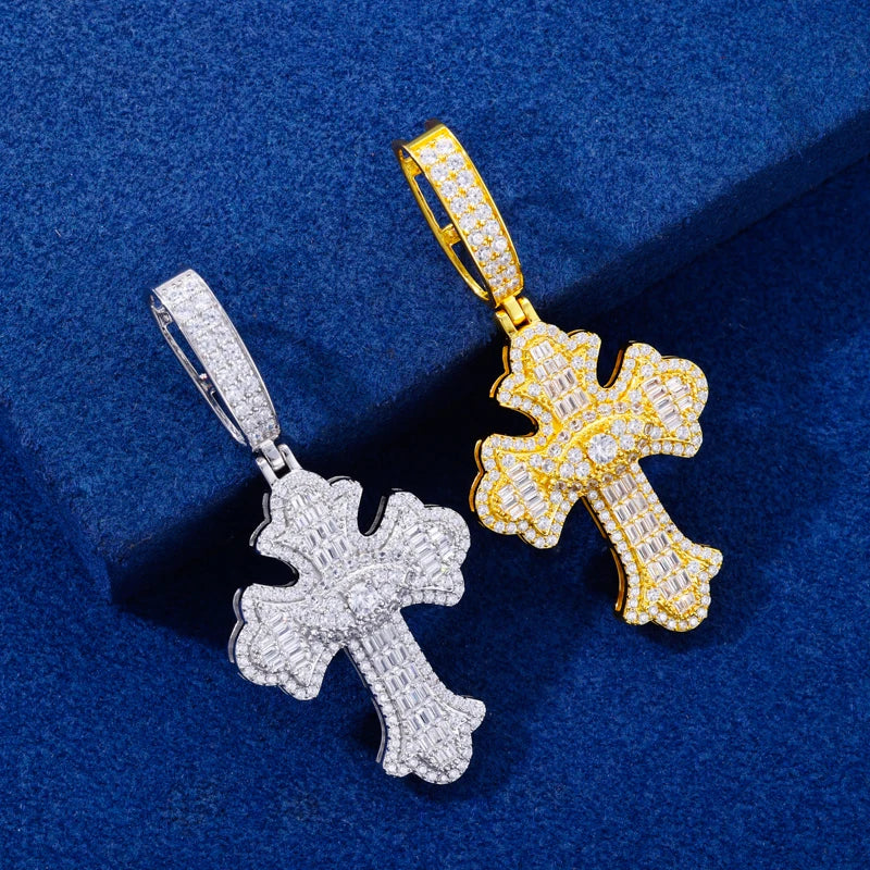 Iced Out Moissanite Cross Pendant for Men, image 5
