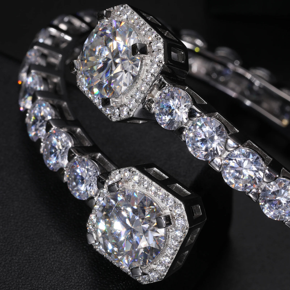 Iced Out Bangle or Tennis Bracelet for Men, image 6