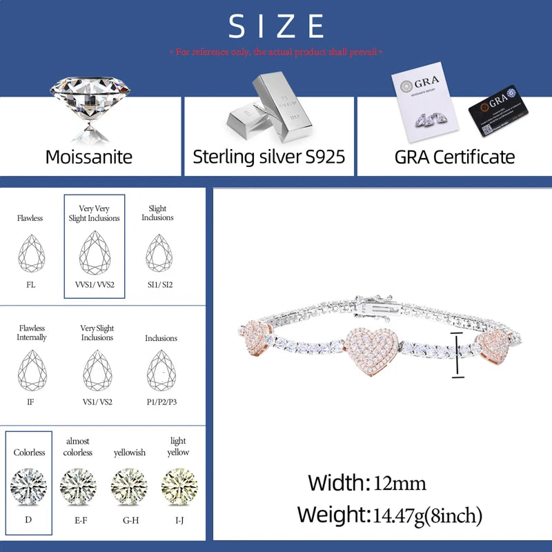 Heart Station Tennis Bracelet, image 4