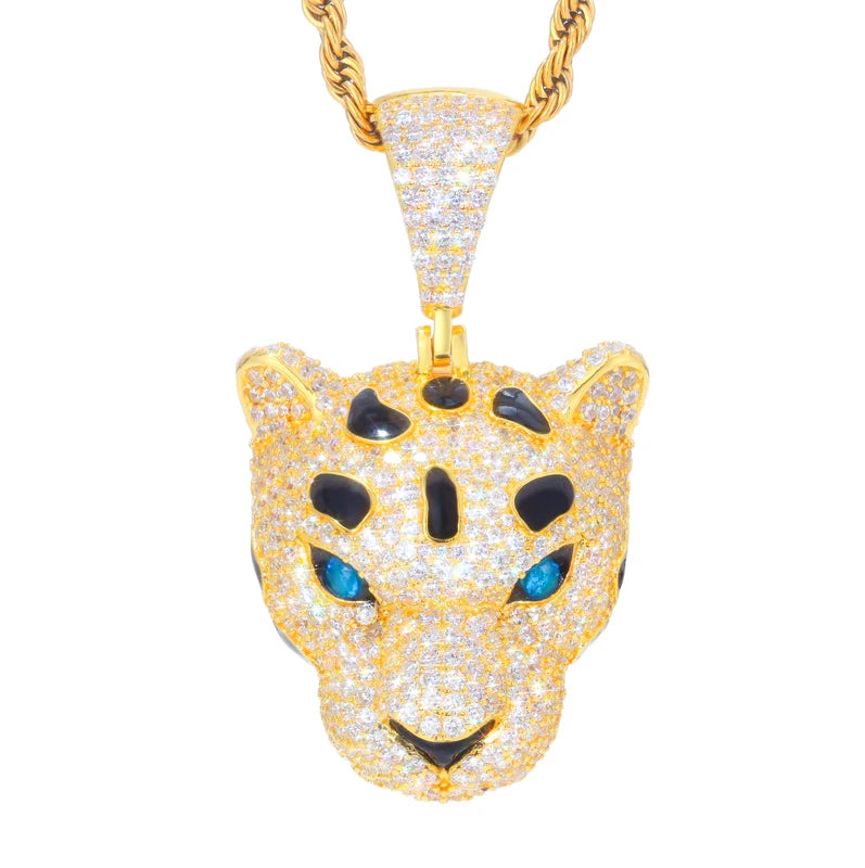 Iced Out Leopard Head Pendant for Men, image 8